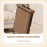 Laundry Basket, Foldable Large Capacity, Freestanding Organizer for Bedroom and Bathroom Black Sock Basket