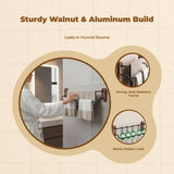 Walnut Wood Towel Rack, No Drill Bathroom Organizer, Storage B Walnut 60cm 1Rod