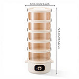 Insulated Food Container, 3-Tier Lunch Box, Stackable, Portable, Thermal, Easy to Clean 5 Layers Knob