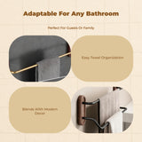 Walnut Wood Towel Rack, No Drill Bathroom Organizer, Storage B Walnut 50cm 1Rod