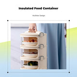Insulated Food Container, 3-Tier Lunch Box, Stackable, Portable, Thermal, Easy to Clean 3 Layers Knob