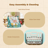 Kids shelving unit, Toy Organizer Storage Rack, Nursery, Freestanding Green 3 Layer