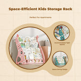 Kids shelving unit, Toy Organizer Storage Rack, Nursery, Freestanding Pink 4 Layer
