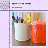 Vintage Metal Storage Container, Mini Desk Organizer, Multi-Purpose Pen Holder 11x9cm Light Blue