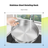 Rotating Stainless Steel Seasoning Holder, Countertop Organizer, Multipurpose Kitchen Storage Gray 30cm
