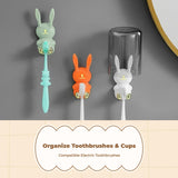 Toothbrush Holder, No Bathroom Organizer, Space Saving White&Light Green