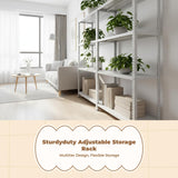 Metal Storage Rack, Adjustable Multitier Shelving, sturdyDuty Organizer for Garage, Kitchen, Office White 30x50x1.8mm