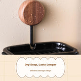 Walnut Soap Dish, No Automatic Draining, Bathroom Decor Walnut 3 Hole Cup Holder