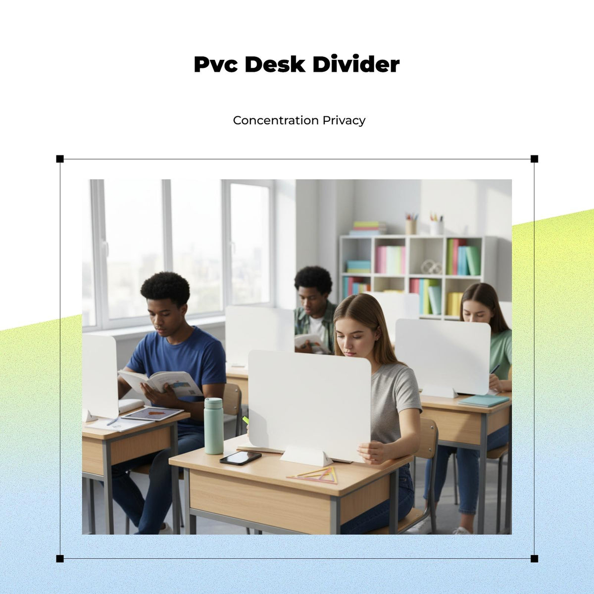 Desk Privacy Panel, PVC Partition Board, Light Shield, Office, Study, Easy Installation 34x24cm White
