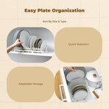 Plate Organizer Rack Dish Storage Holder, Kitchen Cabinet Shelf 1 Pack