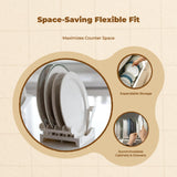 Plate Organizer Rack Dish Storage Holder, Kitchen Cabinet Shelf 2 Pack