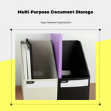 Desktop Document Organizer, Stackable Storage Box, Water-Resistant Office Bin Light Green 24*25*15cm