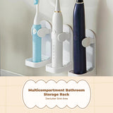 Electric Toothbrush Holder Organizer, Automatic Multifunctional Bathroom Storage Rack White 3pcs