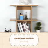 Wooden Desktop Organizer, Multitier Storage Rack, Office Display Shelf Light Walnut 60cm