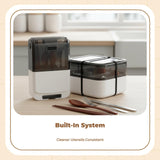 Chopsticks Holder Utensil Organizer, Kitchen Storage Box, Draining, Dustproof Black Normal