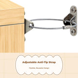 Furniture Anti-Tip Straps, Adjustable Nylon Anchor Kit, Child and tremor Resistant, Securely Fastens Cabinet and Chest of Drawers Steel Black