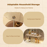 Acrylic Bathroom Organizer, 2-Tier Countertop Storage Shelf, Clear Vanity Tray Cream 2 Layers 30x15cm