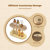 Acrylic Bathroom Organizer, 2-Tier Countertop Storage Shelf, Clear Vanity Tray Amber 3 Layers 30x15cm