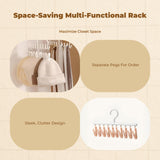 Hat Organizer, Multifunctional Hat Holder, Closet Storage Hook, Space-Saving Holder Green White 10 Clips