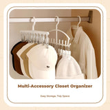 Hat Organizer, Multifunctional Hat Holder, Closet Storage Hook, Space-Saving Holder Pink White 10 Clips