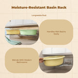 Washbasin Rack, Non-Hanging Organizer, Adjustable Hook, Bathroom Storage Silver 1 Pack