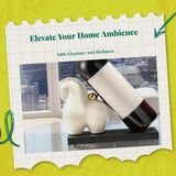 Resin Horse Wine Rack, Modern Home Decor, Living Room, Gift Decoration Sand Color Ornament