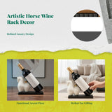 Resin Horse Wine Rack, Modern Home Decor, Living Room, Gift Decoration Milky White Ornament