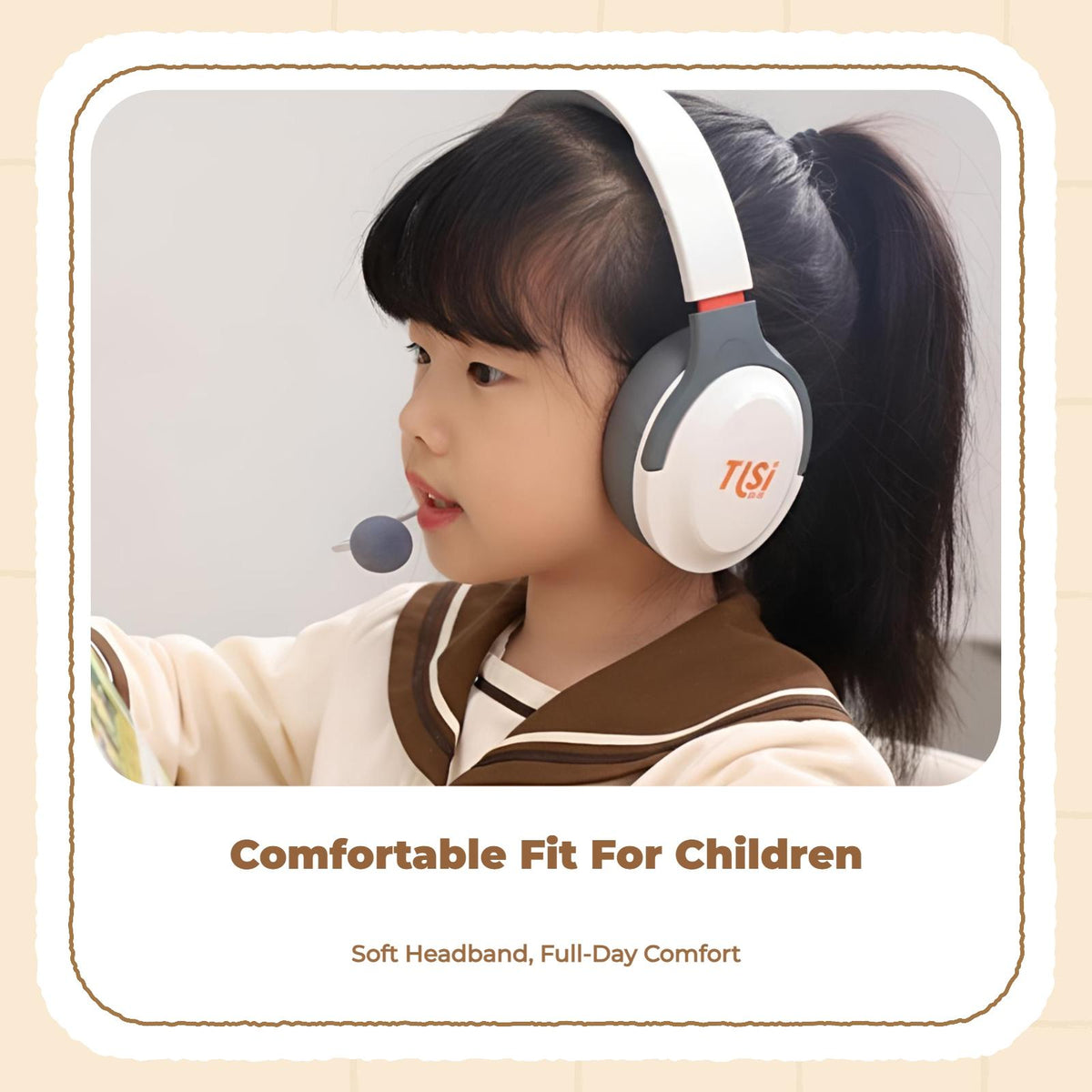 Kids Headphones Over-Ear, Foldable, Volume restricted, Suitable for School, Travel, and Home AI Smart Headphone