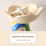 Resin Jewelry Tray, Cream Tan Key Holder, Decorative Earring Organizer for Entryway, Living Room, Desk