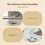 Wall-Mounted Pot Lid Rack, 304 Stainless Steel, No-Drill Kitchen Organizer