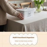 Iron Storage Box, bread container with Lid, Nordic Organizer for Kitchen, Home, Office