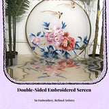 Double-Sided Round Embroidery, Handmade Chinese Art, Home Decor Display