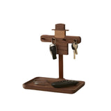 Walnut Desk Organizer, Wooden Entryway Storage Box, Decorative Key Holder for Home Office, Bedroom, Living Room