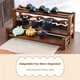 Wooden Tea Mug Holder, Sturdy Wood Display Rack, Organizer Stand for Kitchen, Office, Tea Table