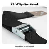 2 Pieces Anti-Tip Furniture Straps Universal Fit Anti-Tip Furniture Strap Heavy Duty Adjustable TV Strap for Nursery, Living Room, Home Office Black 1 PIECE
