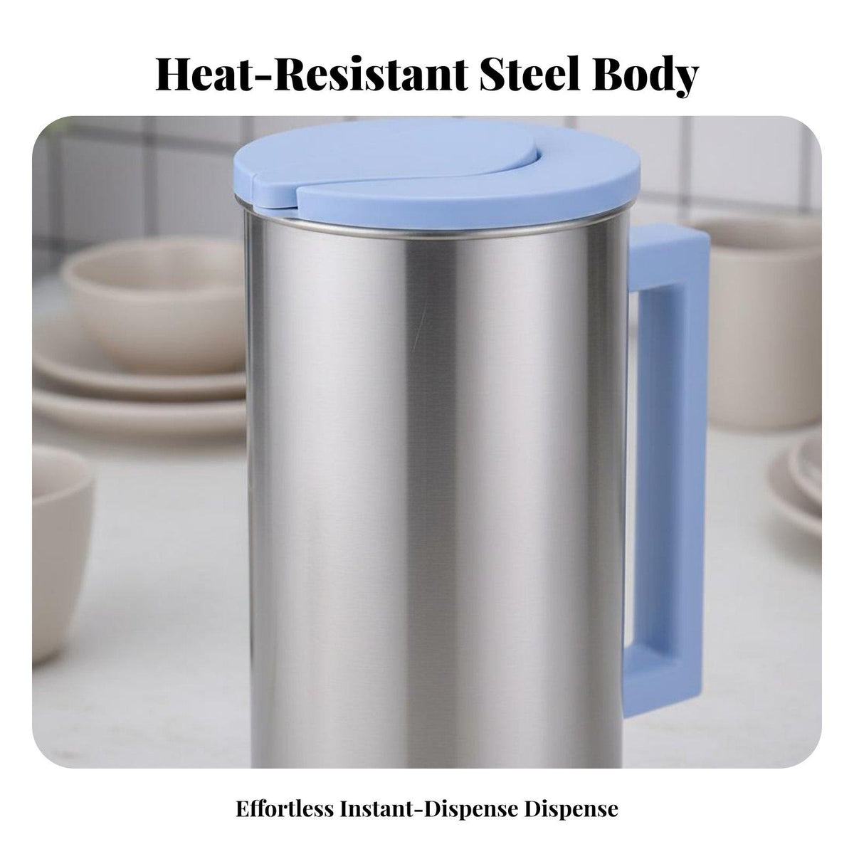 Cold Water Kettle Korean Design Design Stainless Stainless Beverage Container Pitcher Heat Resistant Stainless Steel Pitcher for Families, Caterers Green