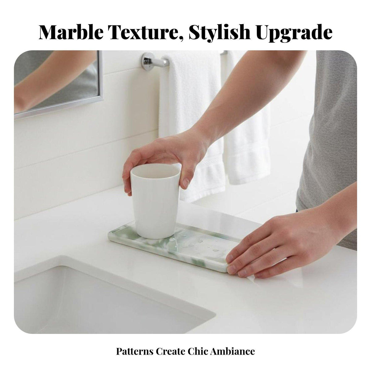Marble Pattern Ceramic Tray Multifunctional Washroom Countertop Tray Versatile Marble Print Organizer Plate for Adults, Dresser, Kitchen, Entryway Pink 26.5*9cm