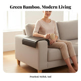 Bamboo Sofa Arm Tray Non-Slip Bamboo Couch Arm Tray Space-Saving Foldable Couch Armrest Table for Families, Students, Armchair, Small Areas, Bedroom Brown
