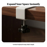 2 Pieces Pegboard Desk Mount Bracket Versatile Mounting Options Pegboard Desk Clamp Drill Installation Organization Hardware for DIY Enthusiasts White Clip-on Stand