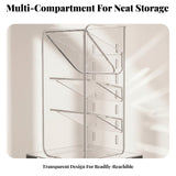 Cabinet Shelf Divider Transparent Design Bathroom Organizer Prevents Items from Falling Cosmetic Rack for Home Organizers, Vanity, Countertop, chest of drawers Flat 5-tier