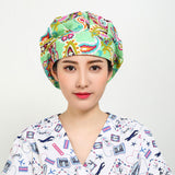 Doctor Nurse Cap Floral Scrub Cap Surgical Surgery Kitchen Hat Adjust Green