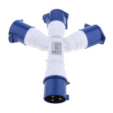 Maxbell 3pcs 220V 32A 3Pin Industrial Site Plug Socket Weatherproof Building 2P+E