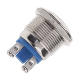 AC 250V 2A 19mm Round Cap Waterproof IP67 Metal SPST Momentary Push Button Switch - Silver