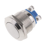 AC 250V 2A 19mm Round Cap Waterproof IP67 Metal SPST Momentary Push Button Switch - Silver