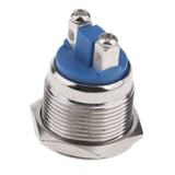 AC 250V 2A 19mm Round Cap Waterproof IP67 Metal SPST Momentary Push Button Switch - Silver