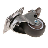 Maxbell 6Pc Heavy Duty Swivel Bearing Caster Wheels Rubber Base with Top Plate 1.25"