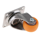Maxbell 4x Nylon All Swivel Caster Wheels Plate Caster for Trolleys Wheel Orange 1"
