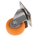 Maxbell 8x Nylon All Swivel Caster Wheels Plate Caster for Trolleys Orange 32mm