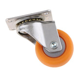 Maxbell 10x Nylon All Swivel Caster Wheels Plate Caster for Trolleys Orange 32mm
