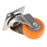Maxbell 10x Nylon All Swivel Caster Wheels Plate Caster for Trolleys Orange 38mm
